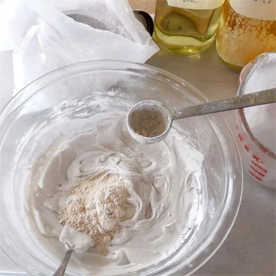 Making dough with flour and wood glue